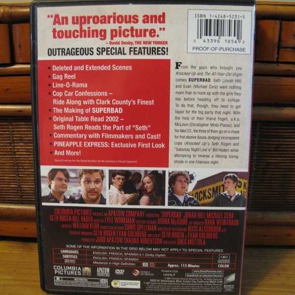 Superbad DVD and Case - Theatrical Version - Widescreen Edition - Picture 2 of 5